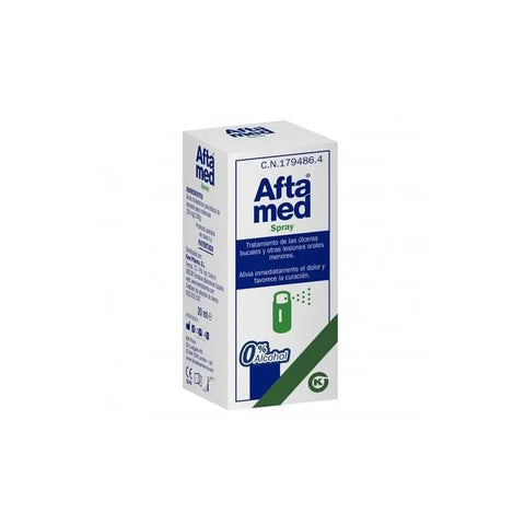 Kern Pharma Aftamed Spray 20ml by Jag Couture London New York, showing the small white bottle with spray nozzle.