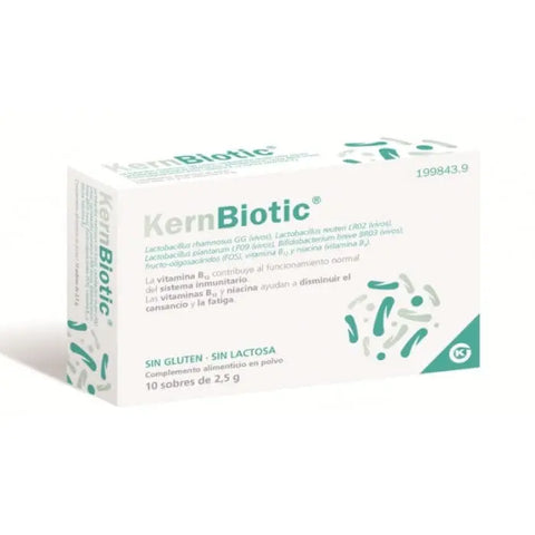 Box of Kernbiotic 10 x 2.5g sachets by Jag Couture London and New York, showing individual sachets and packaging.