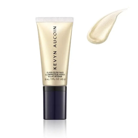 Kevyn Aucoin Glass Glow Face Solar Quartz 30ml serum with luminous finish, displayed in a clear glass bottle.