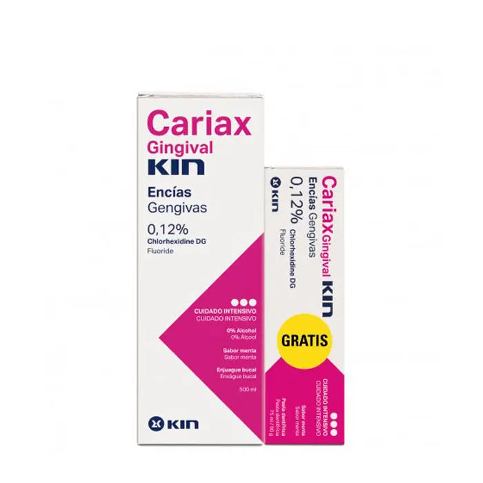 Kin Cariax Gingival Mouthwash 500ml + Toothpaste 75ml Jag Couture London - New York