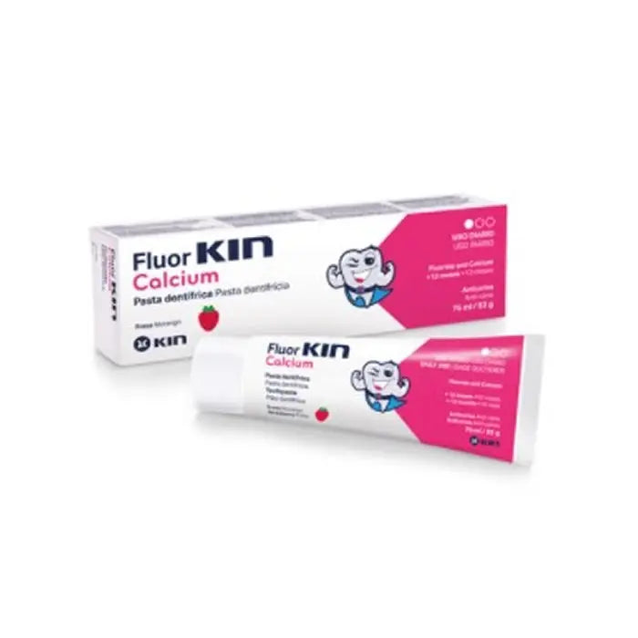 Kin Fluorkin Calcium Strawberry Flavor Children's Toothpaste 75ml Jag Couture London - New York