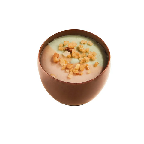 Kitty apple ganache confection by Jag Couture London with apple and almond ganache crème topping, 14.5g.