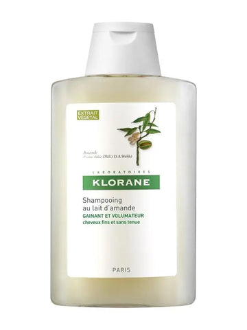 Klorane Almond Shampoo 200ml in a bottle, designed for nourishing hair, by Jag Couture London New York.