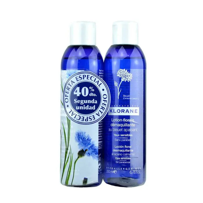 Klorane Cornflower Sensitive Eye Make-up Remover 2x200ml Set 2 Pieces Jag Couture London - New York