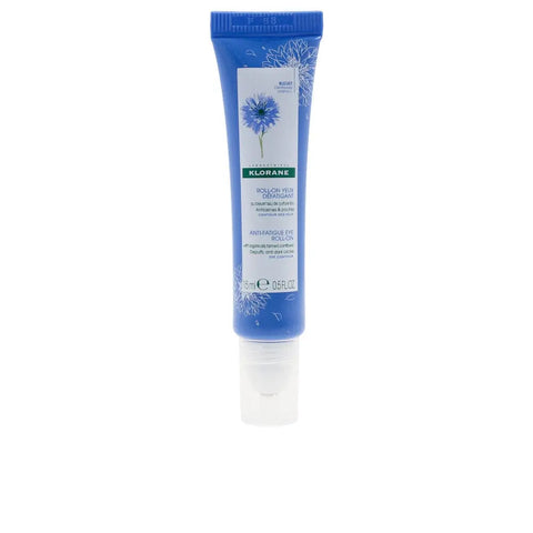 Klorane Eye Roll-On Anti-Fatigue 15ml with cooling metal applicator, designed to reduce puffiness and refresh tired eyes.