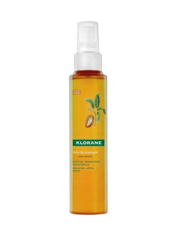 Klorane Mango Oil 125ml bottle by Jag Couture London - New York, with vibrant mango oil product and packaging visible.