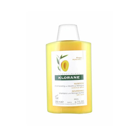 Klorane Mango Shampoo bottle from Jag Couture London New York, featuring vibrant mango-themed packaging and branding.