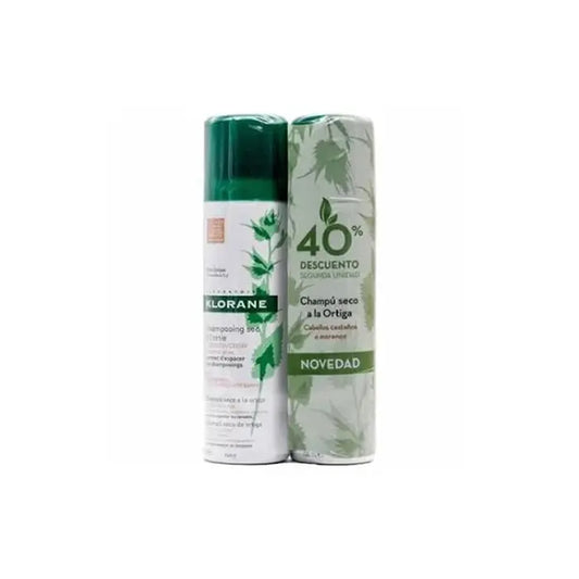 Klorane Oily Hair Dry Shampoo Brown Nettle 2x150ml Jag Couture London - New York