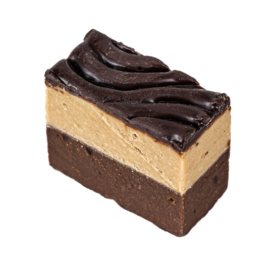 Praline slice - dark chocolate layer of hazelnut praline with a layer of almond praline topped with dark chocolate 13g approx 3kg