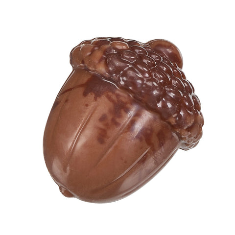 Milk chocolate acorn with hazelnut praline filling and dark chocolate flambe finish, 13g, by Jag Couture London - New York