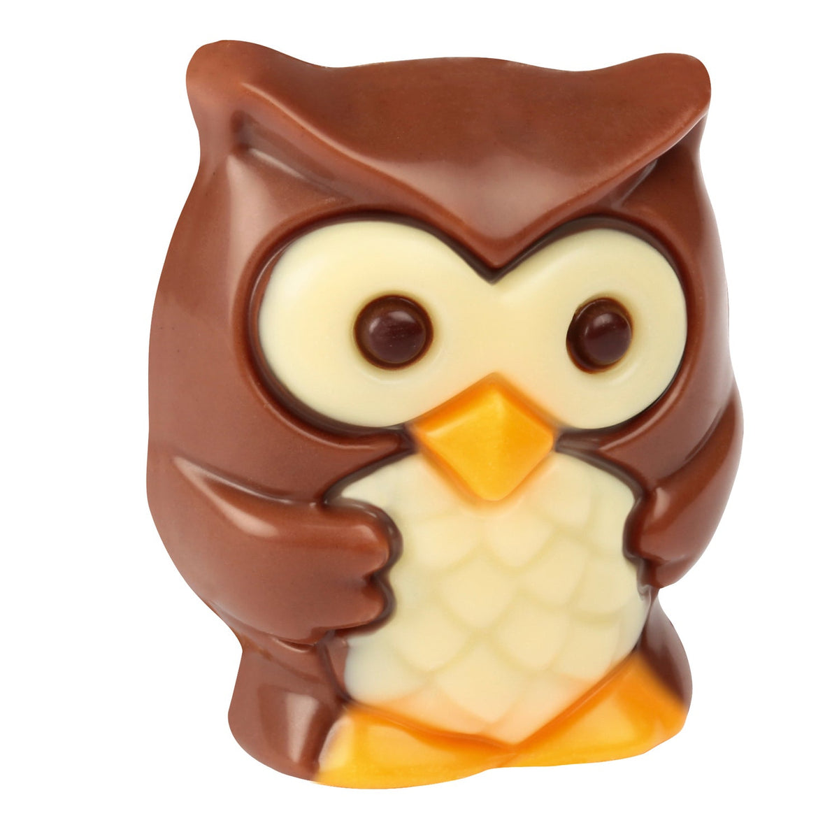 Milk chocolate owl with hazelnut praline filling 13g