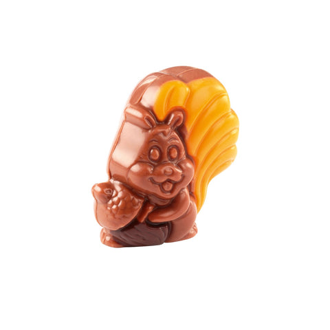 Milk chocolate squirrel with hazelnut praline filling, 13g, by Jag Couture London - New York, shown in the image.