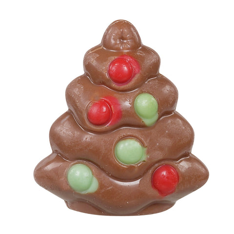 Milk chocolate Christmas tree with hazelnut filling, decorated festive treat from Jag Couture London - New York, 13g.