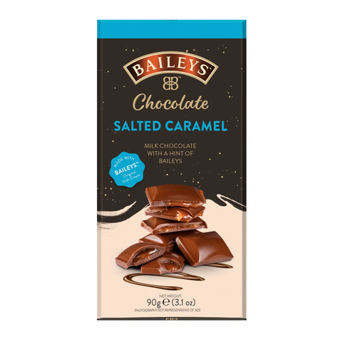 Jag Couture London New York Baileys salted caramel milk chocolate and truffle bar on a white background.