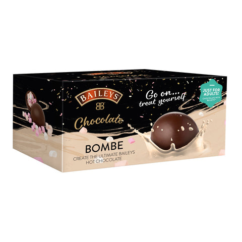 Jag Couture London Baileys bombe trio of dark chocolate bombs with mini marshmallows inside, perfect for indulgent desserts.