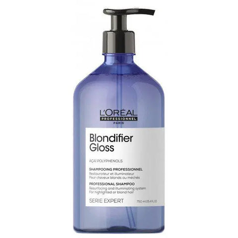 L'Oréal Professionnel Blondifier Gloss shampoo in a 300ml bottle, featuring sleek packaging with a professional hair care design.