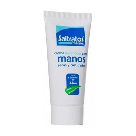 Laboratorios Viñas Saltratos repairing hand cream for dry, damaged hands in 100ml tube, by Jag Couture London New York.