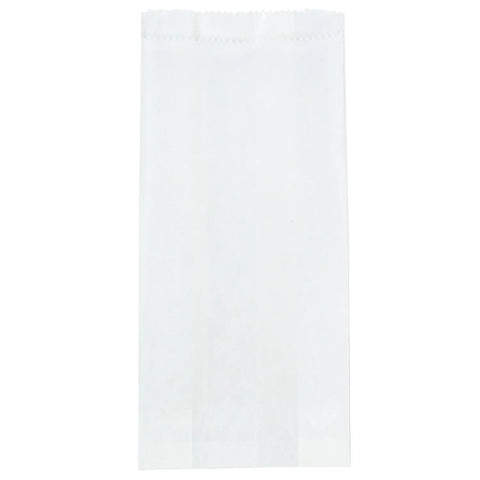 Large white glassine bag from Jag Couture London, measuring 100x50x225mm, with a smooth, semi-transparent paper finish.