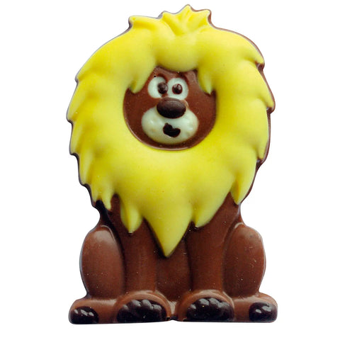 Decorated solid milk chocolate Lenny the lion, approximately 38 pieces, crafted by Jag Couture London New York.