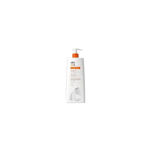 Leti AT4 Atopic Bath Gel in 250ml bottle by Jag Couture London New York, with a clear label and sleek packaging.