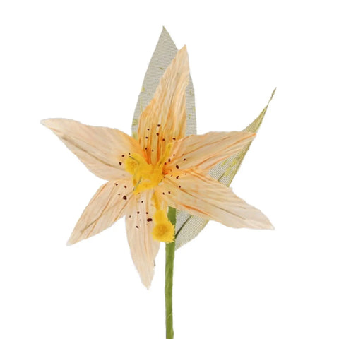 Light orange lily flower decoration, 16 x 7cm, by Jag Couture London - New York, showcasing a realistic floral design.
