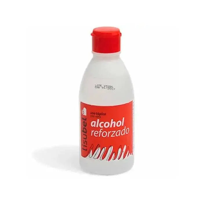 Lisubel reinforced alcohol 96º in a 500ml bottle by Jag Couture London New York, clear liquid with a label on the bottle.