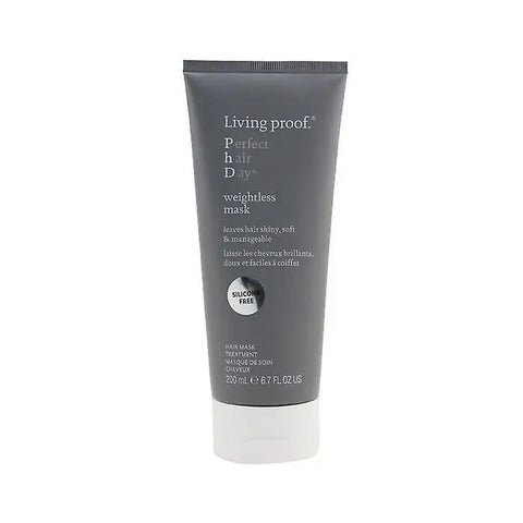 Living Proof Perfect Hair Day Weightless Mask 200ml, a conditioning hair mask with a sleek jar, designed for lightweight hair care.