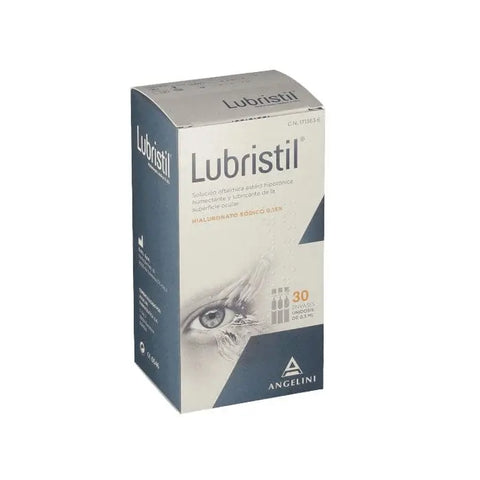 Lubristil 30-pack single-use packages by Jag Couture London New York, dermatological skincare product with individual sachets.