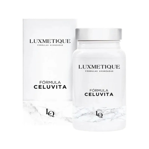 Luxmetique Celluvite Formula capsules by Jag Couture London and New York, 30 softgel capsules for skin and body wellness.