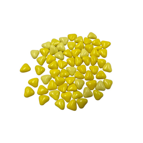 Milk chocolate hearts covered in yellow sugar from Choco Love Gialli by Jag Couture London New York.