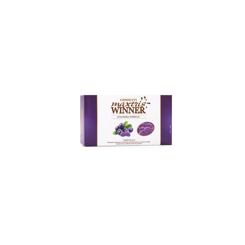 Jag Couture London Winner Mirtillo toasted almonds in berry-flavored white chocolate, shown in the image.
