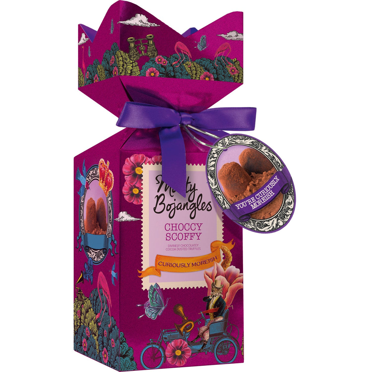 Choccy Scoffy tip top carton of chocolatey flavoured cocoa dusted truffles
