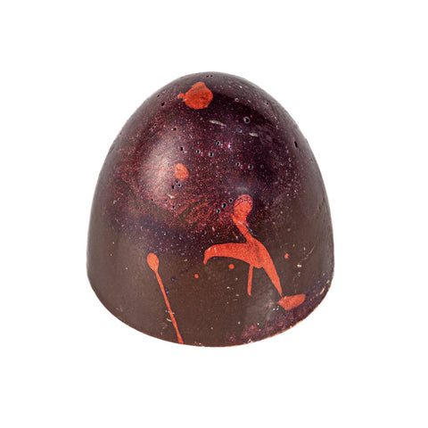 Dark chocolate espresso bullet with milk chocolate Biscoff coffee crunch ganache, 10g, by Jag Couture London New York.