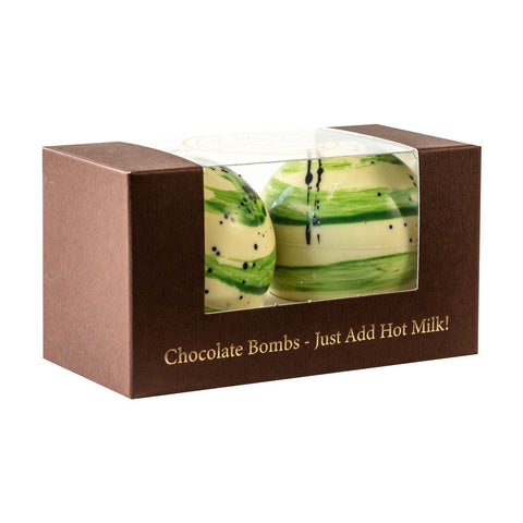 Jag Couture London Mr Thoms duo white chocolate bomb gift box, featuring two elegant white chocolate confections inside.
