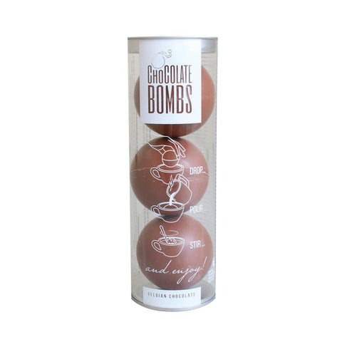Milk chocolate salted caramel bombs with mini marshmallows in an acetate tube by Jag Couture London - New York.