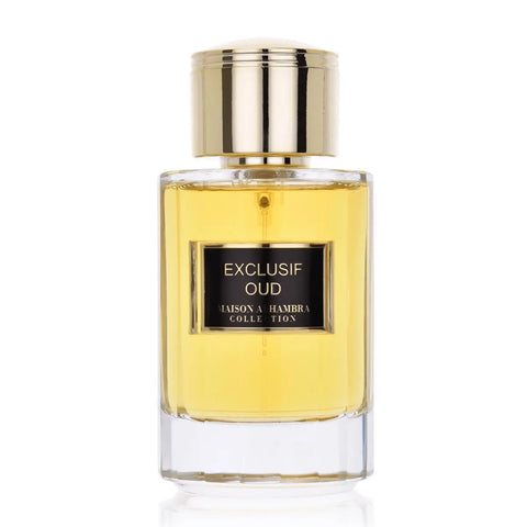 Maison Alhambra Exclusif Eau De Parfum Oud Collection 100ml spray, luxury fragrance bottle with elegant design from Jag Couture London.