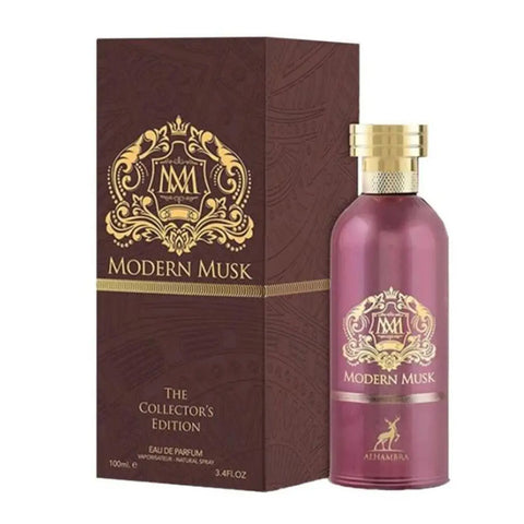 Maison Alhambra Modern Musk Eau De Parfum Collector's Edition 100ml by Jag Couture London and New York, featuring a sleek bottle design.