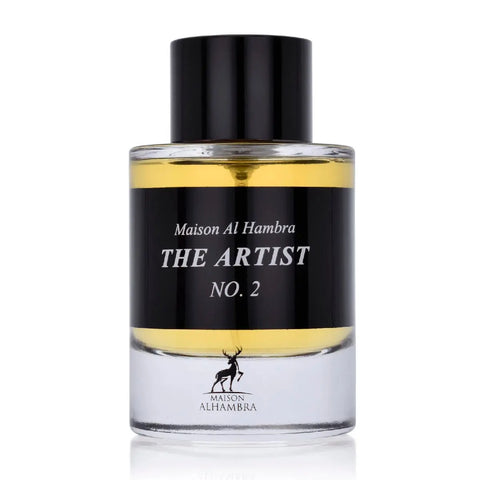 Maison Alhambra The Artist N2 Eau De Parfum 100ml bottle by Jag Couture London New York, elegant glass bottle with a textured cap.