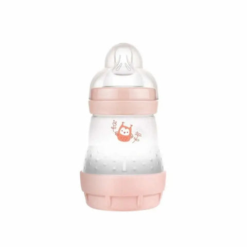 Mam Easy Start anti-colic baby bottle in pink, 160ml, suitable for 0 months and older, by Jag Couture London New York.