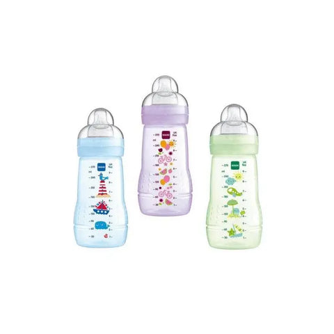 Jag Couture London New York Mam Active Baby Bottle, 270ml, showcasing the sleek ergonomic design and clear measurement markings.