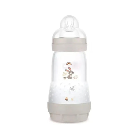 Mam Easy Start anti-colic baby bottle in neutral color, 260ml, designed for comfortable feeding and reduced colic.