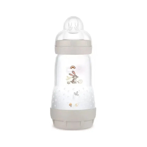 Mam Easy Start anti-colic baby bottle, 260ml in neutral color, designed for infants, by Jag Couture London New York.