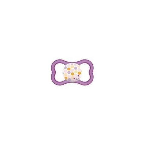Mam Silicone Air 16+ Soother by Jag Couture London - New York, with soft silicone nipple and ergonomic shield, designed for comfort.