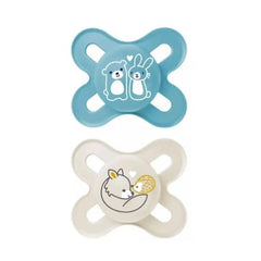 Mam Start Pure Silicone Pacifier 0-2 Months Blue/Beige 2 Units Jag Couture London - New York