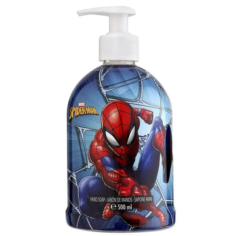 Marvel Spider-Man hand gel from Jag Couture London New York, 500ml bottle with Spider-Man design for hand sanitization.