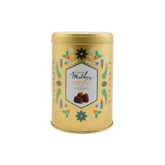 Mathez original French cocoa dusted truffles in gold Christmas design tin Jag Couture London - New York