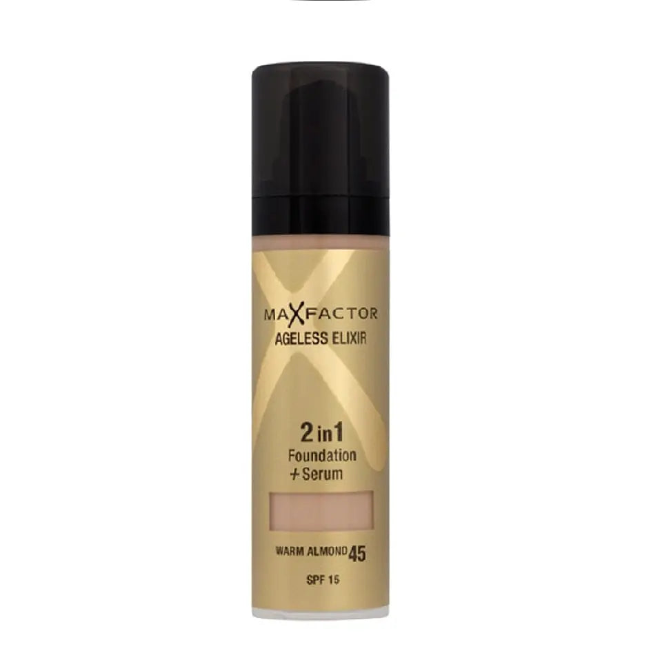 Jag Couture London - New York Max Factor Ageless Elixir Miracle Foundation 45 Warm Almond