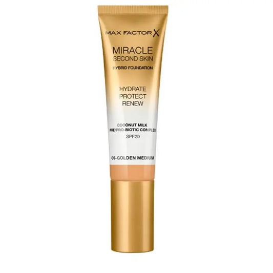 Max Factor Miracle Second Skin Spf20 6 Golden Medium 30 ml Jag Couture London - New York