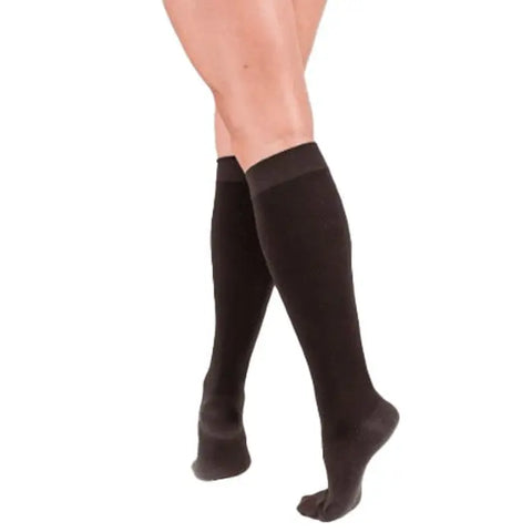 Brown Medilast Comfort Sock by Jag Couture London New York, extra large size, soft and supportive for comfortable wear.