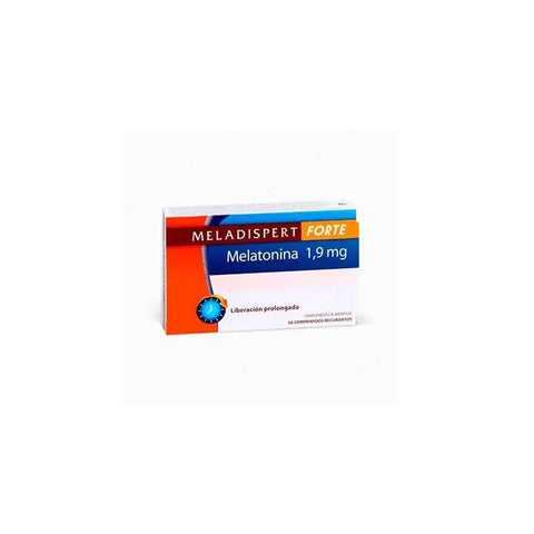 Meladispert Forte Melatonin 1.9 mg tablets by Jag Couture London, New York, shown in a blister pack against a white background.